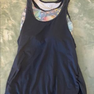 Workout tank with sports bra attached